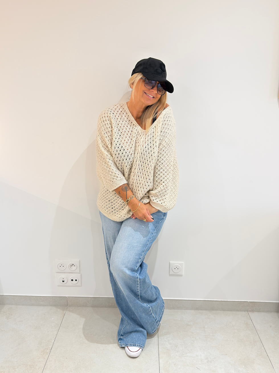 Miniature : Pull ajouré Izzie beige