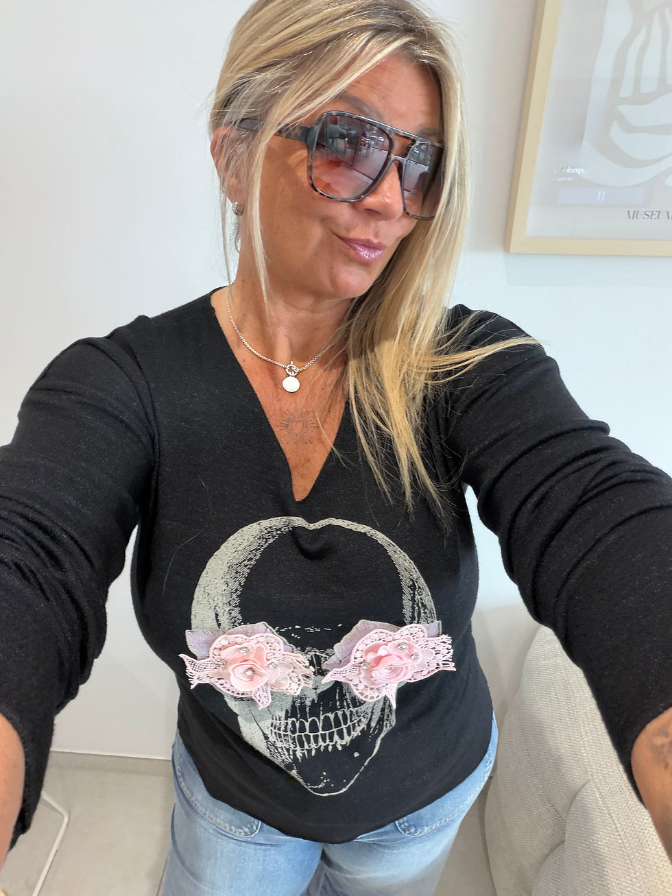 Miniature : Pull calavera noir