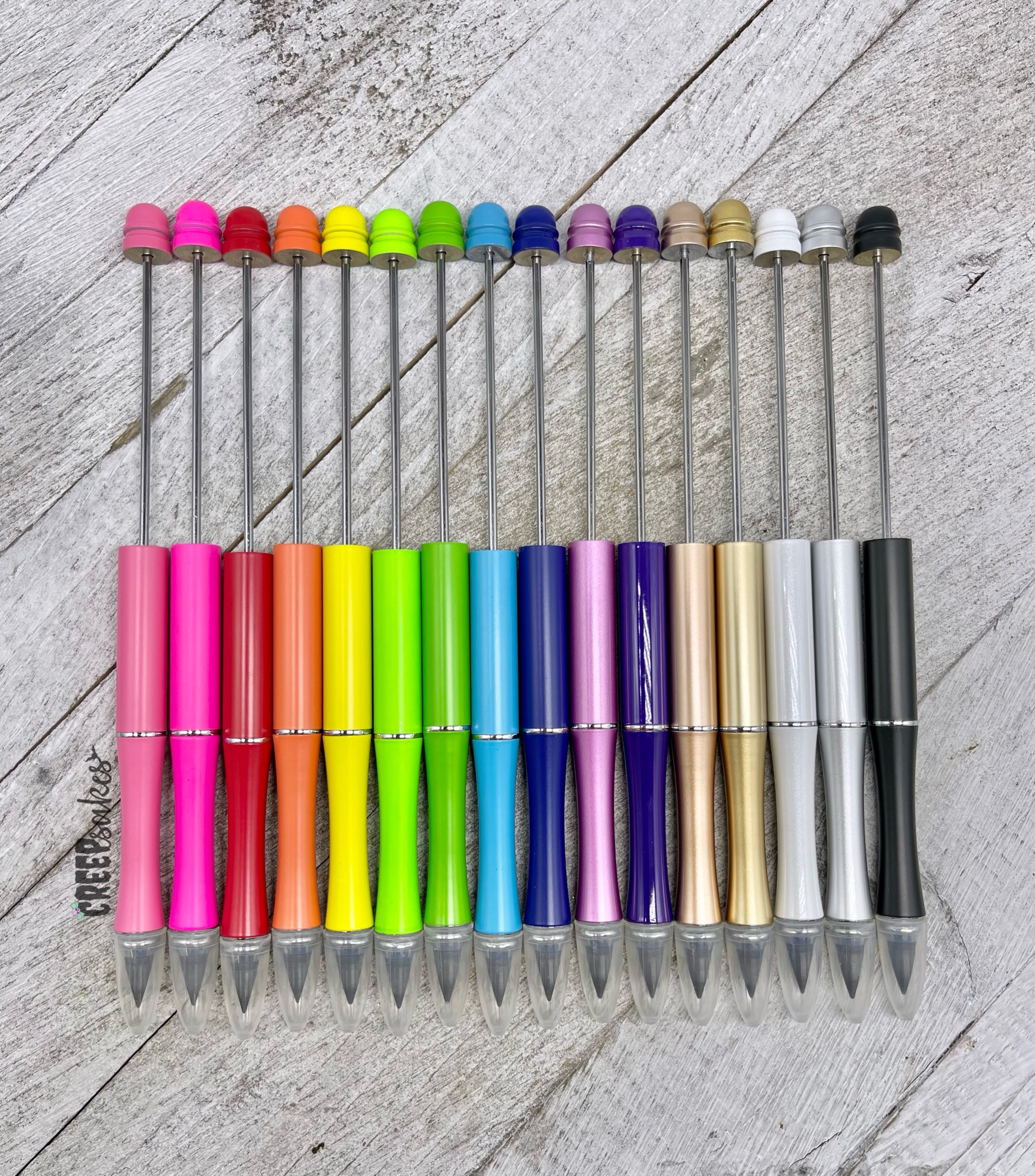 Winsyison 50pcs Beadable Pen Extender Rods, Stainless Steel Blank Beaded Bars, 4.6''×0.07'' Thin Wire Charms Replacement Supplies for Pens Holders Keychains DIY Craft