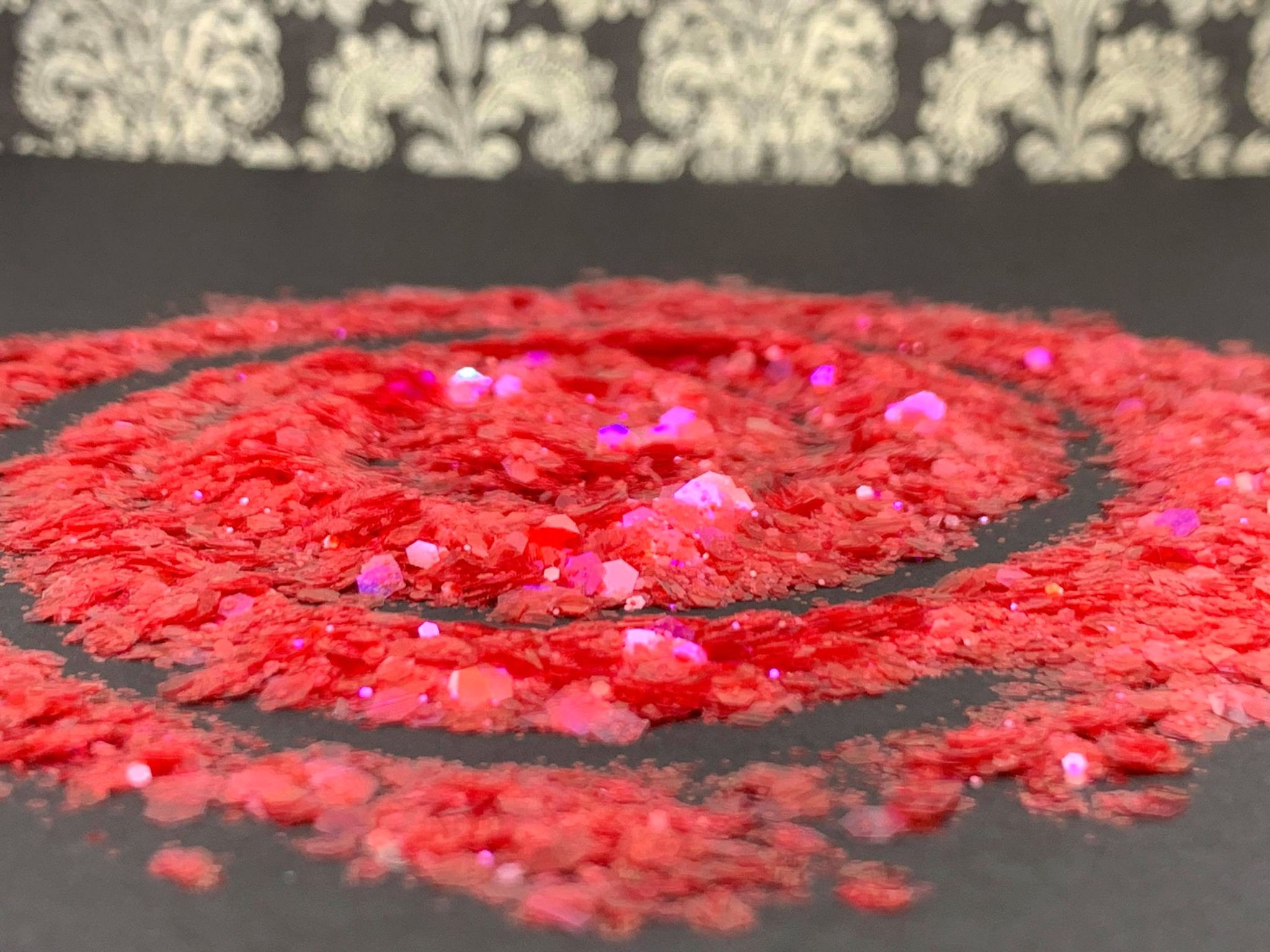 Iridescent Violet Bright Red Chunky Mix