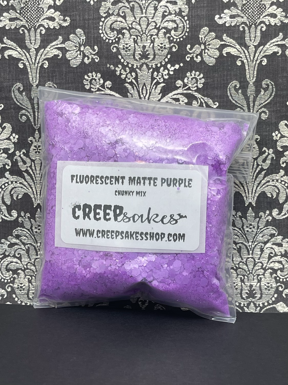 Fluorescent Matte Purple Chunky Mix Glitter