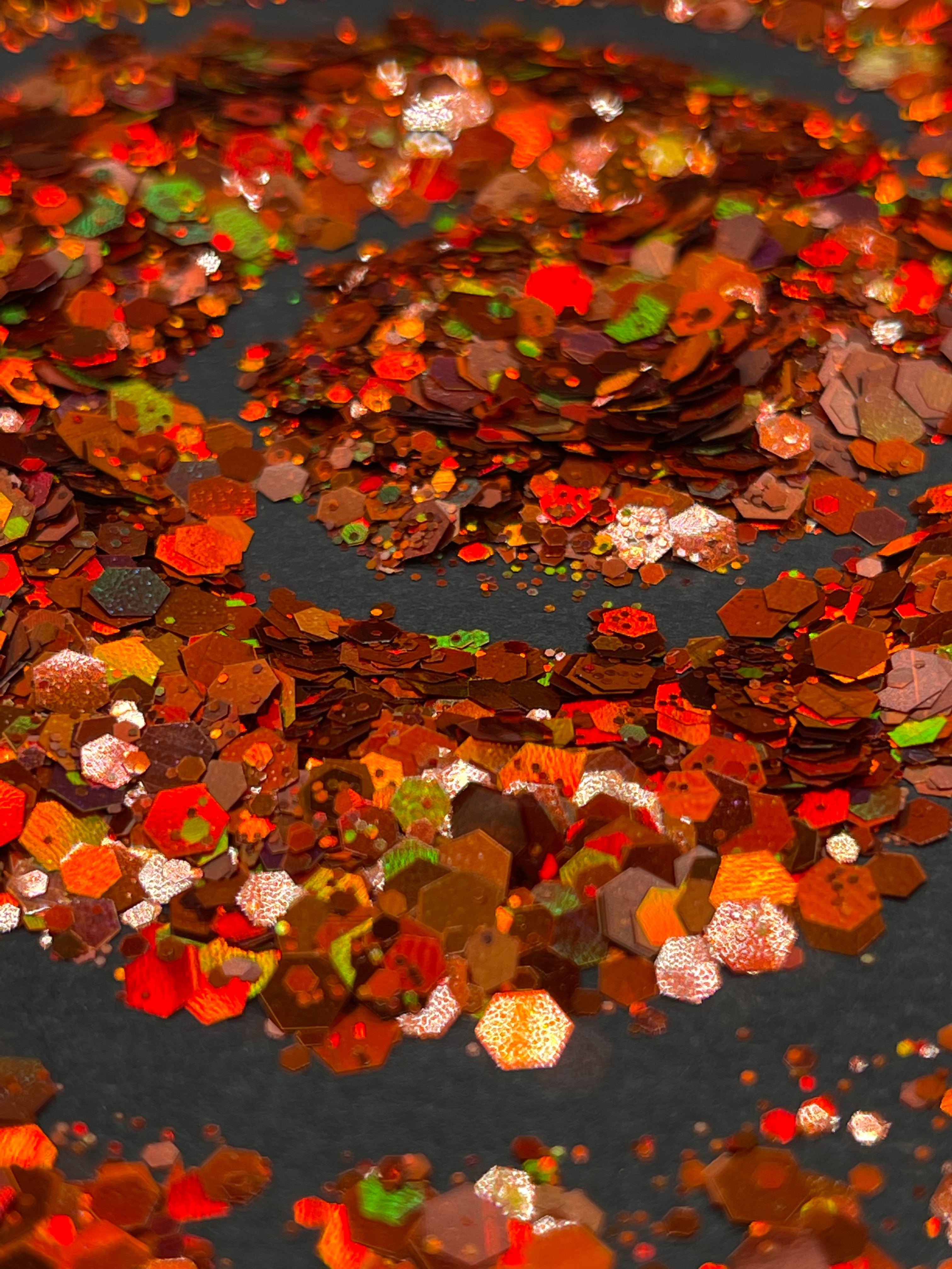 Holographic Orange Chunky Mix Glitter