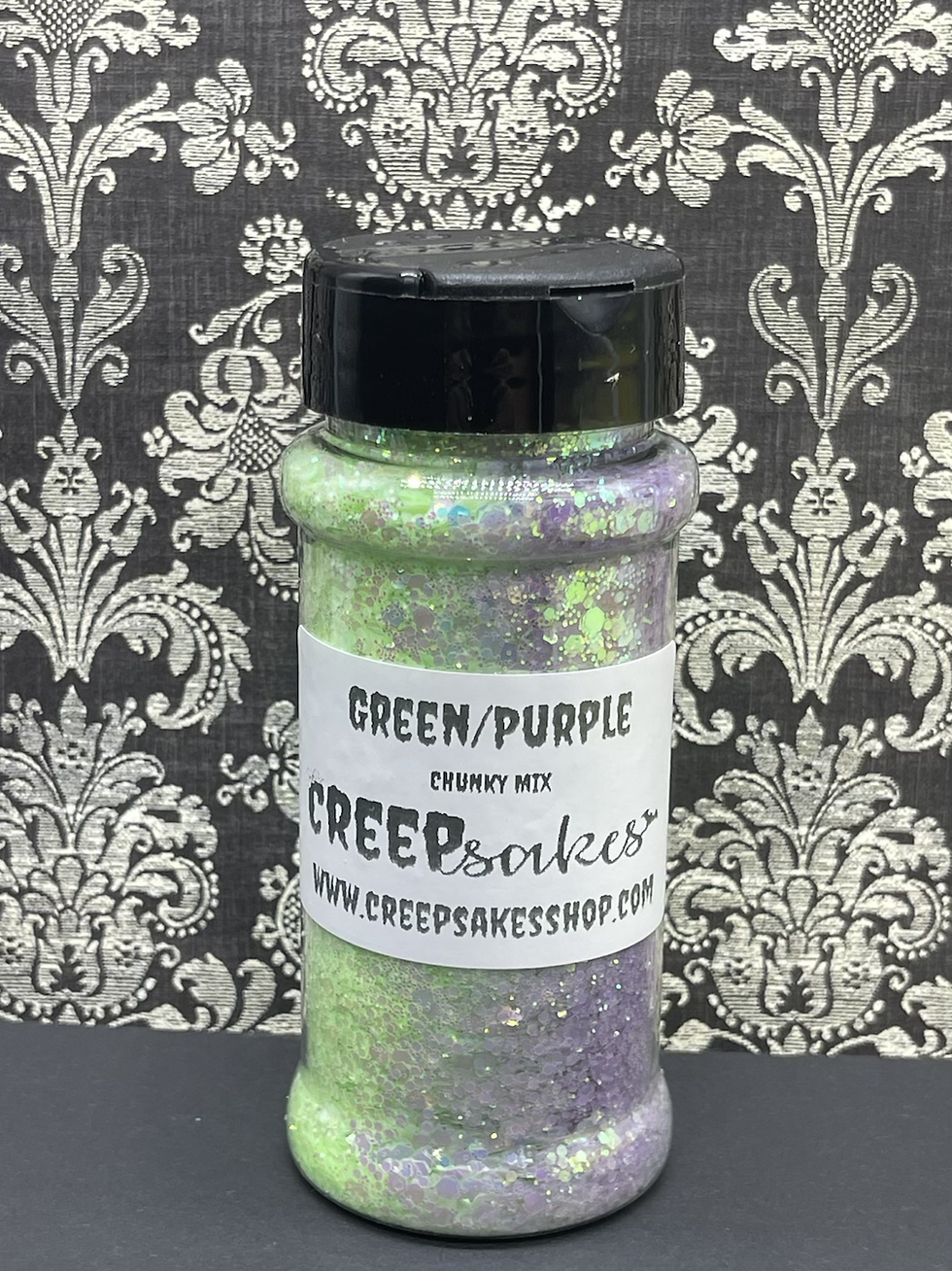 Miniatura: UV Color Changing Green/Purple Glitter Chunky Mix Glitter 