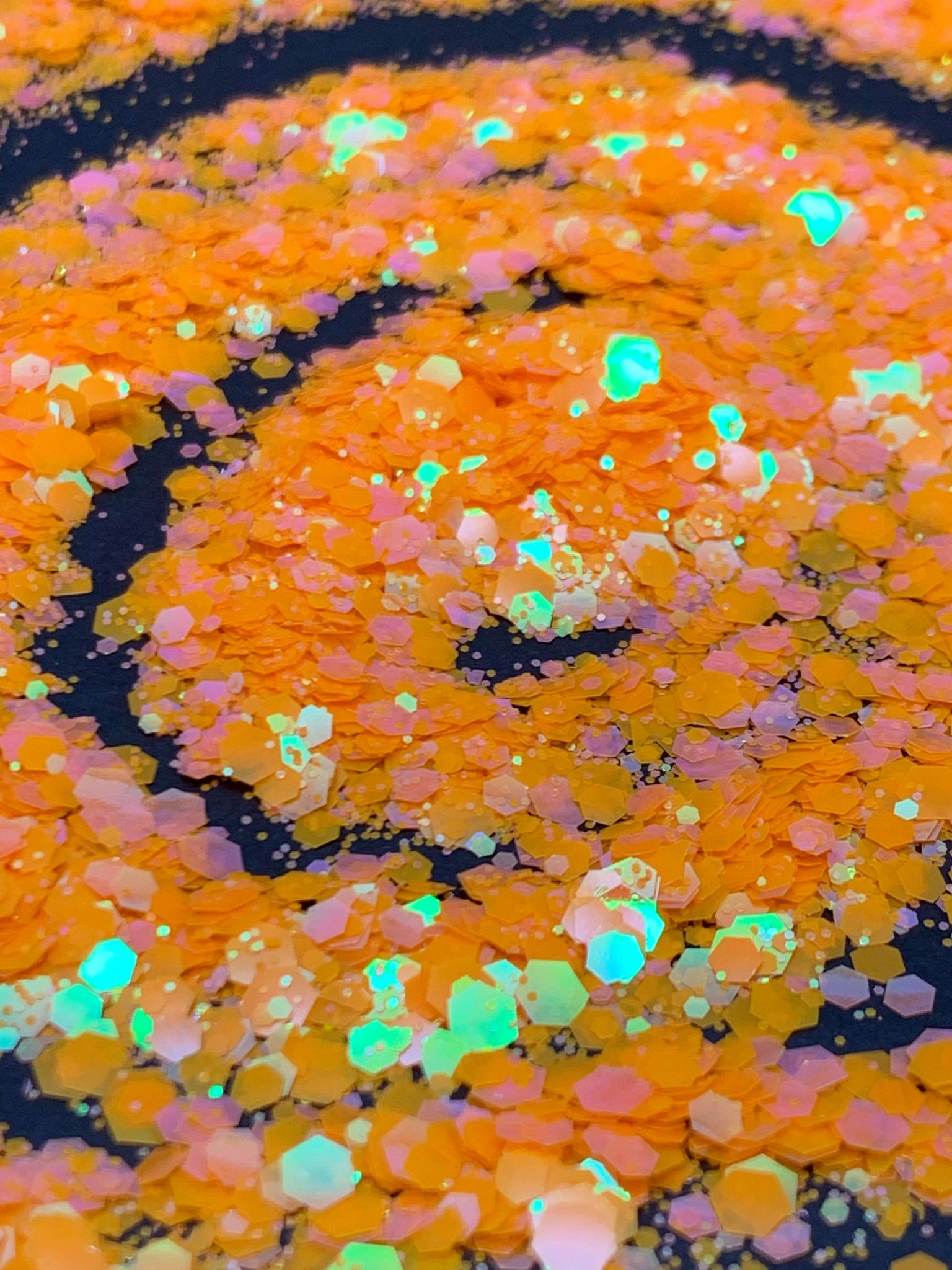 Iridescent Orange Red Chunky Mix