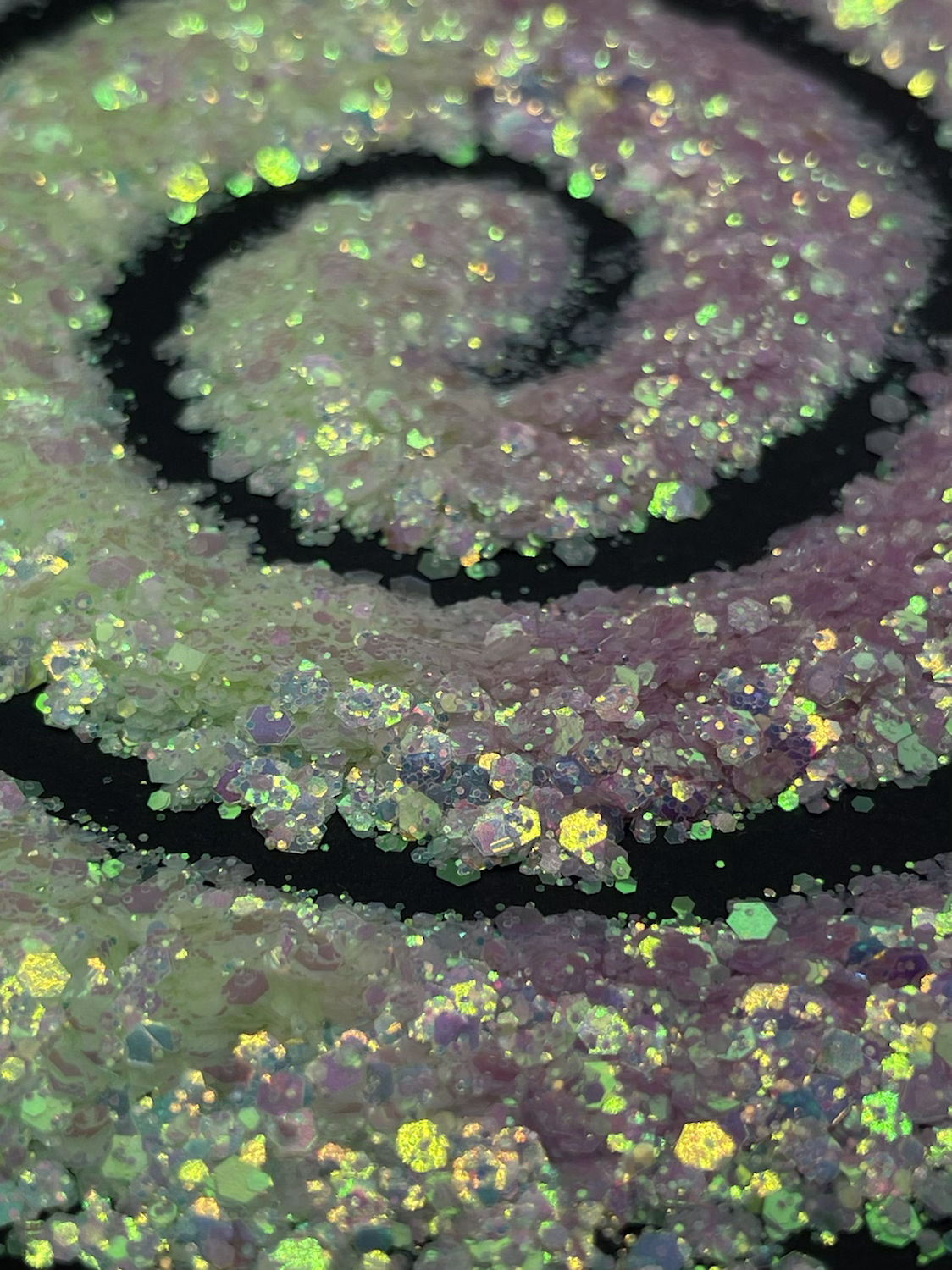 UV Color Changing Green/Dark Pink Chunky Mix Glitter