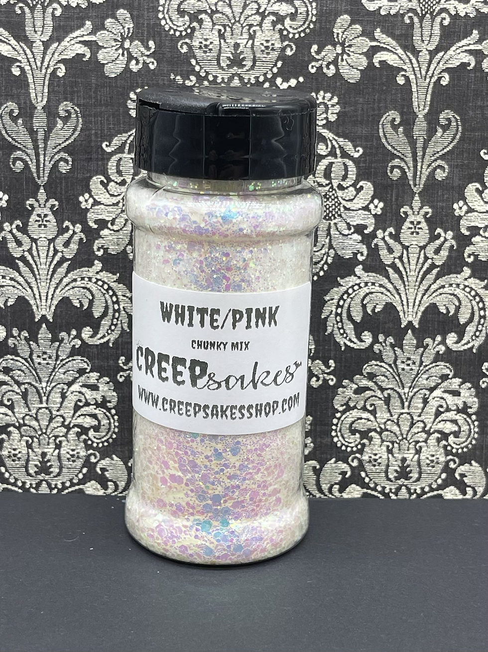 Miniatura: UV Color Changing White/Pink Chunky Mix Glitter