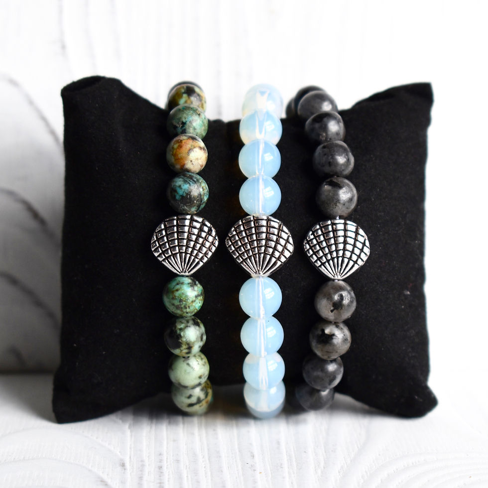 Thumbnail: African Turquoise Sea Shell Bracelet