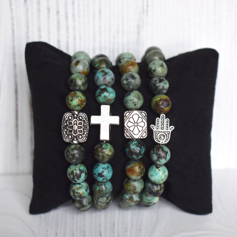 Thumbnail: African Turquoise Hand of God Bracelet