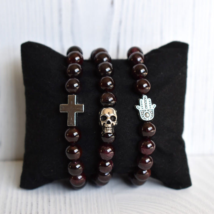 Thumbnail: Garnet Custom Solid Healing Bracelet