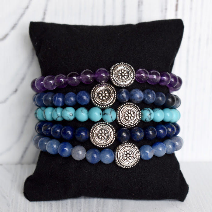 Flower Medallion Custom Solid Bracelet