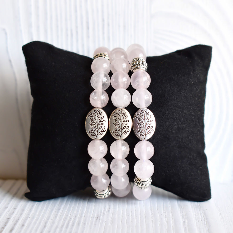 Thumbnail: Rose Quartz Olive Branch Bracelet