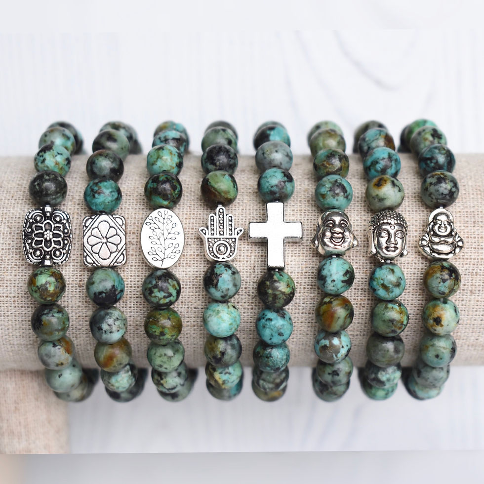 Thumbnail: African Turquoise Hand of God Bracelet