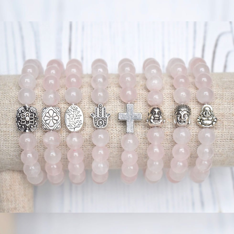 Thumbnail: Rose Quartz Olive Branch Bracelet