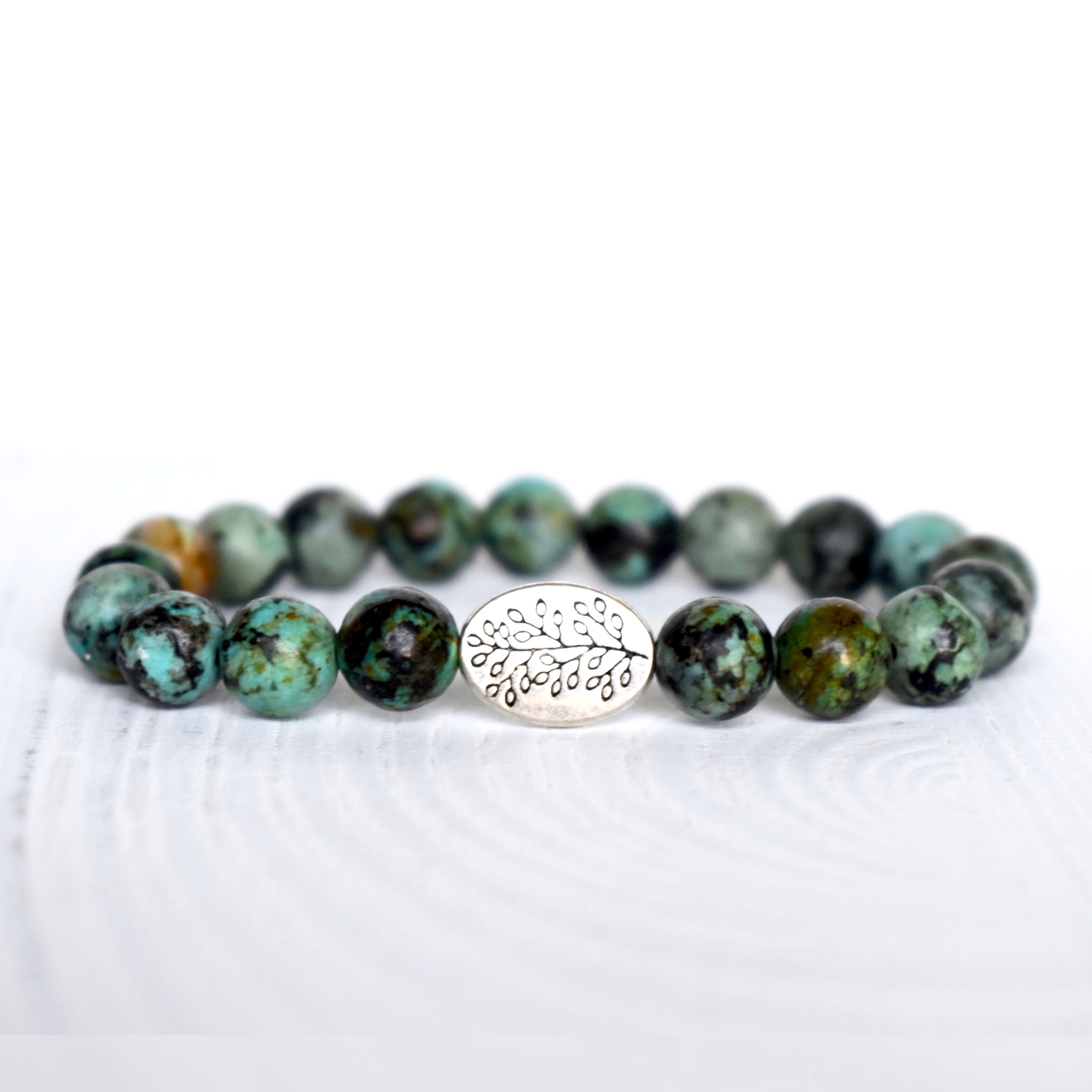 African Turquoise Olive Branch Bracelet