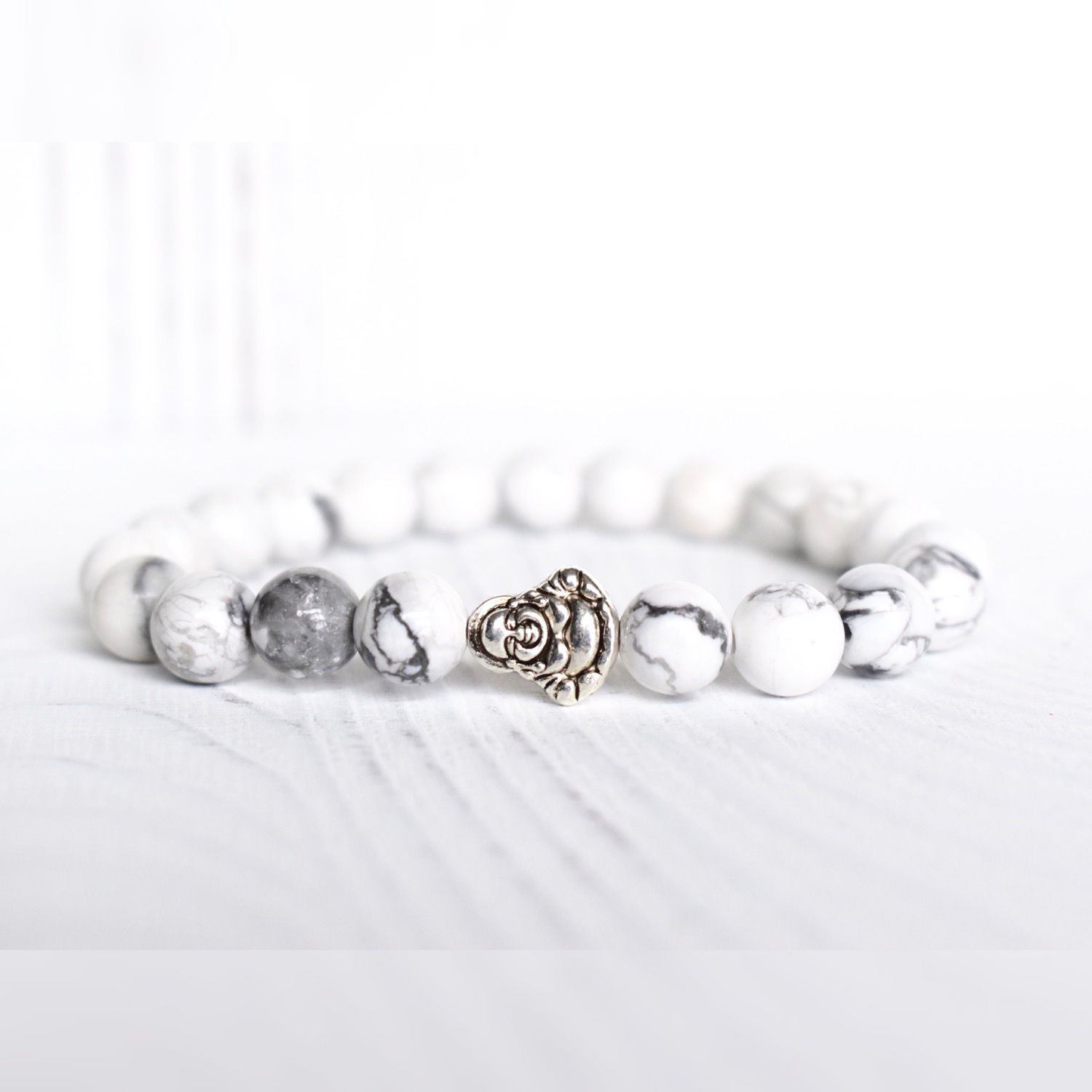 White Howlite Buddha Bracelet