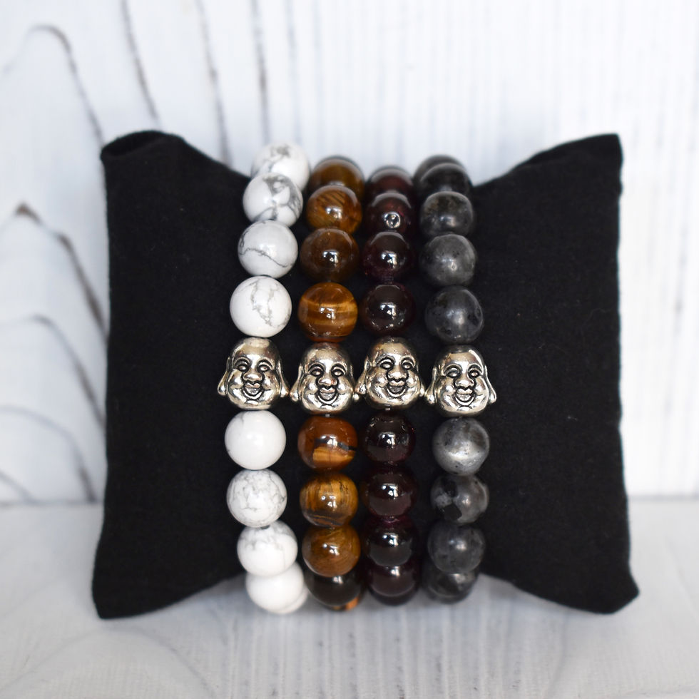 Thumbnail: White Howlite Buddha Bracelet