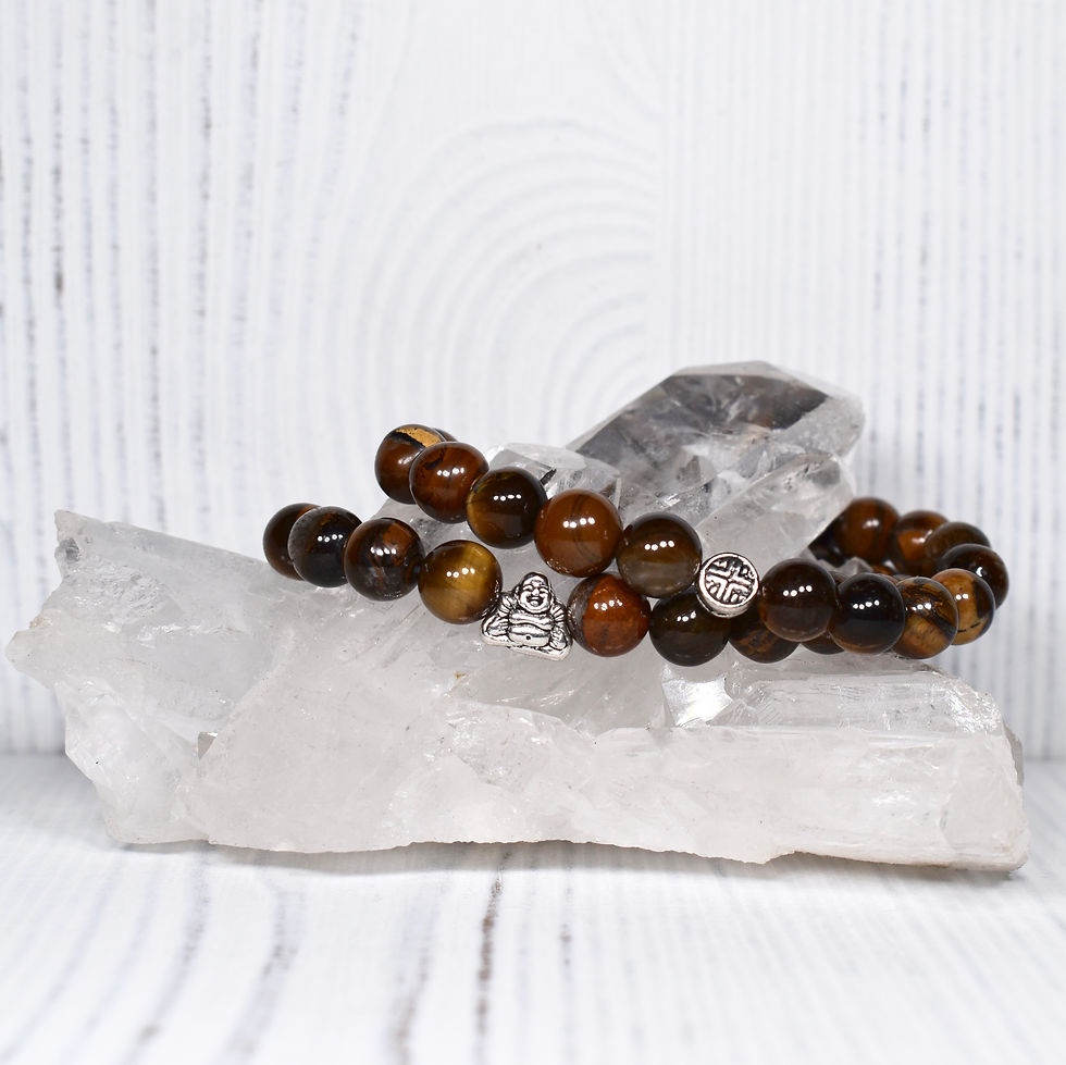 Thumbnail: Tiger's Eye Dainty Buddha Bracelet
