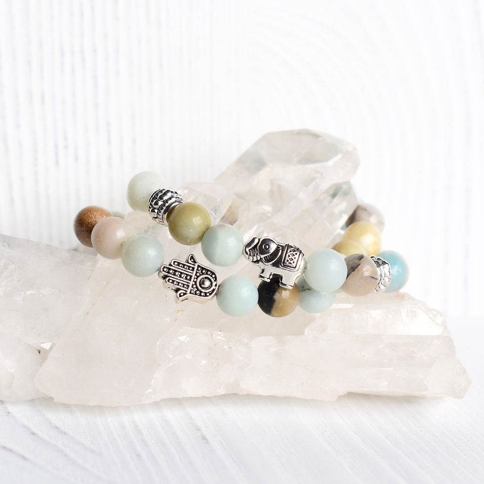 Thumbnail: Amazonite Lucky Elephant Bracelet