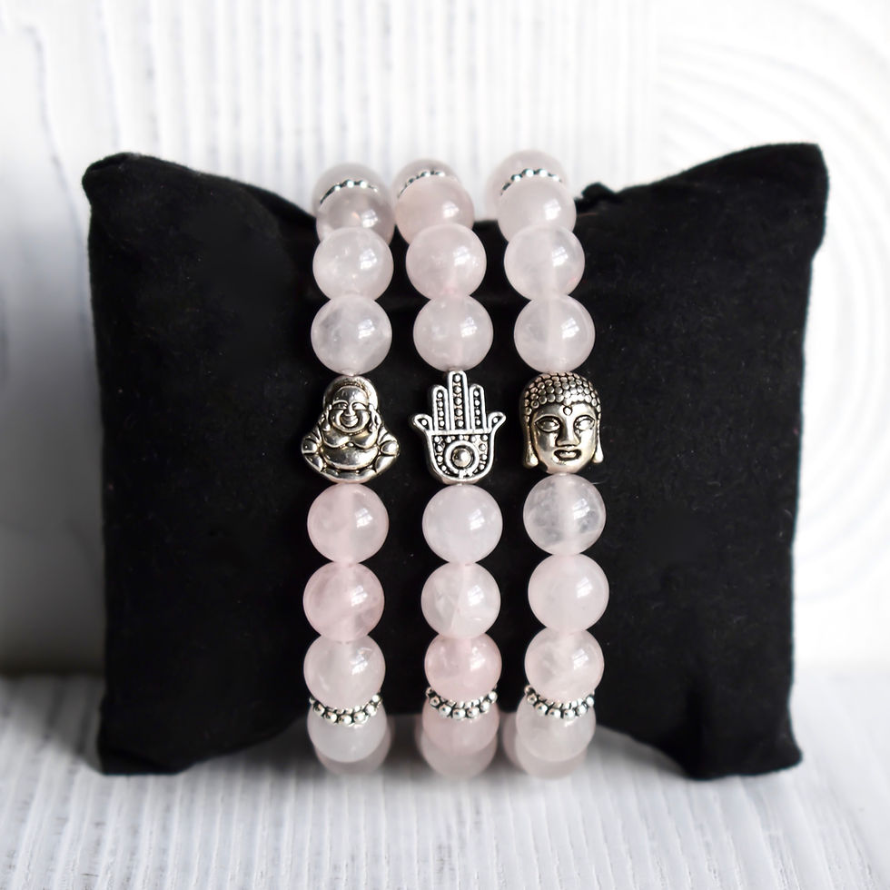 Thumbnail: Rose Quartz Tibetan Buddha Bracelet