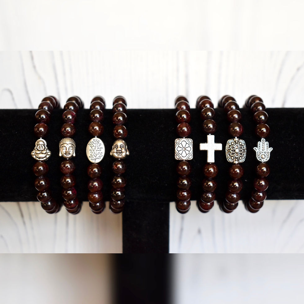 Thumbnail: Garnet Buddha Bracelet