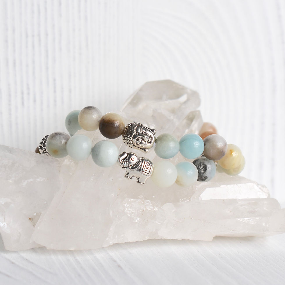 Thumbnail: Amazonite Tibetan Buddha Bracelet