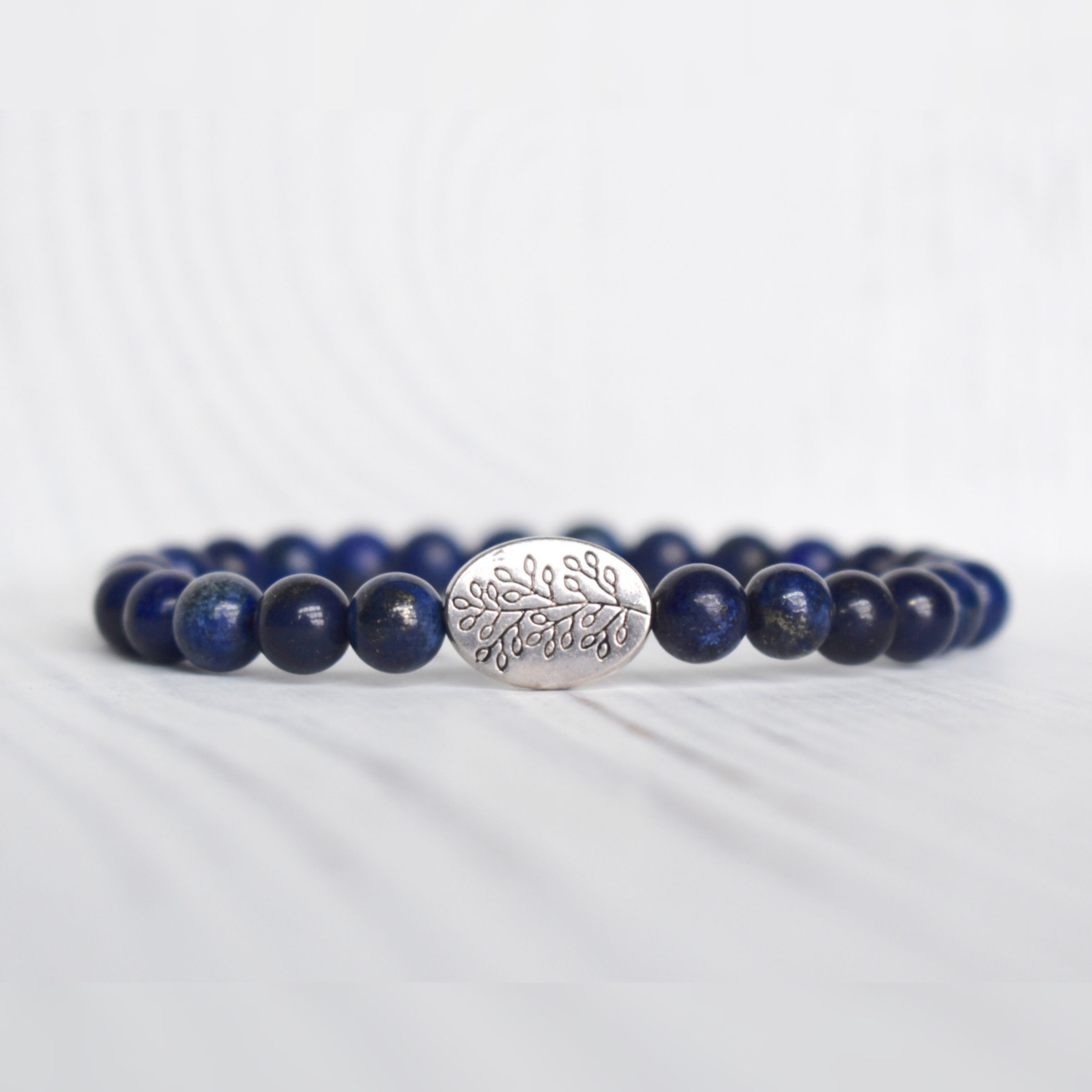 Lapis Lazuli Olive Branch Communication Bracelet