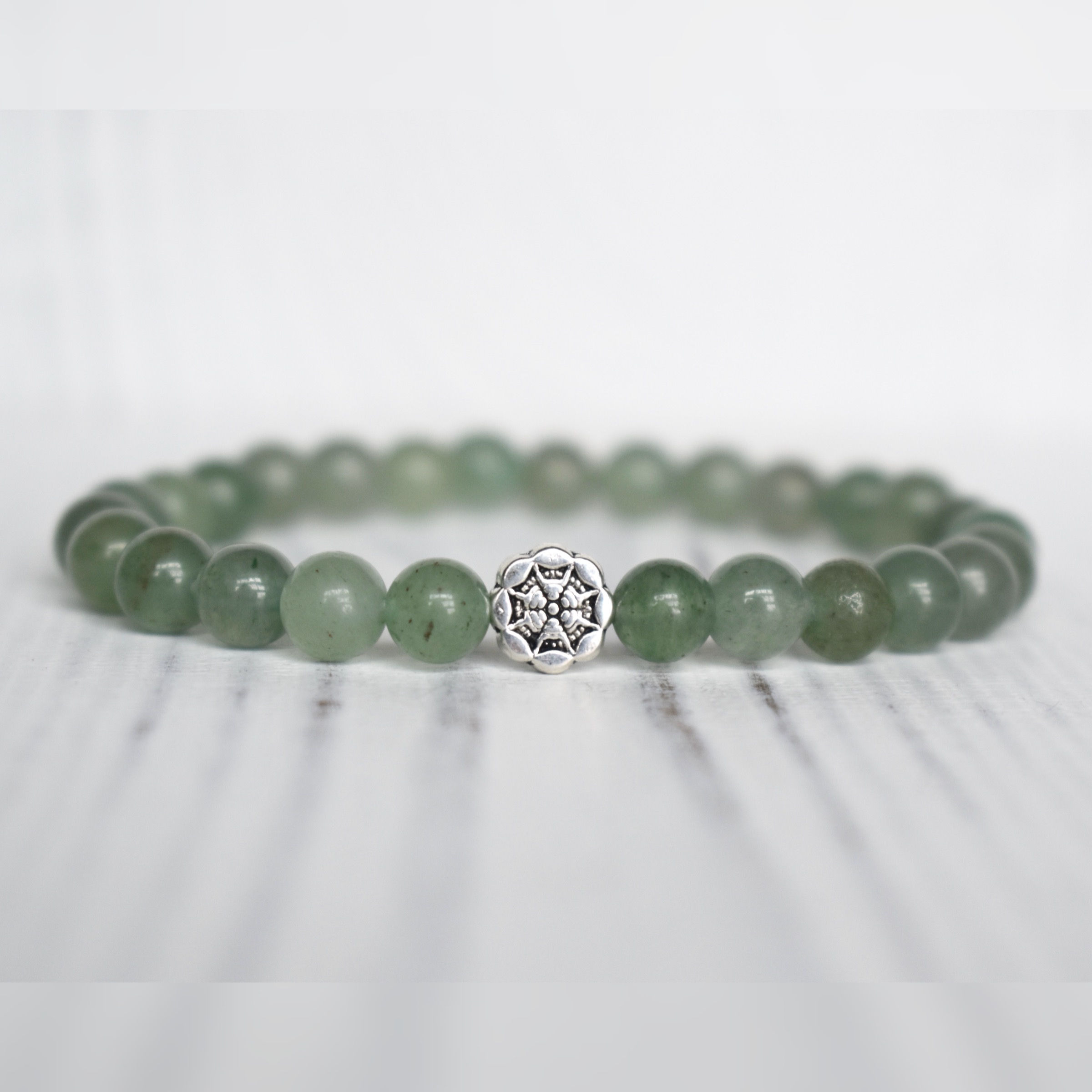 Green Aventurine Dharma Wheel Bracelet