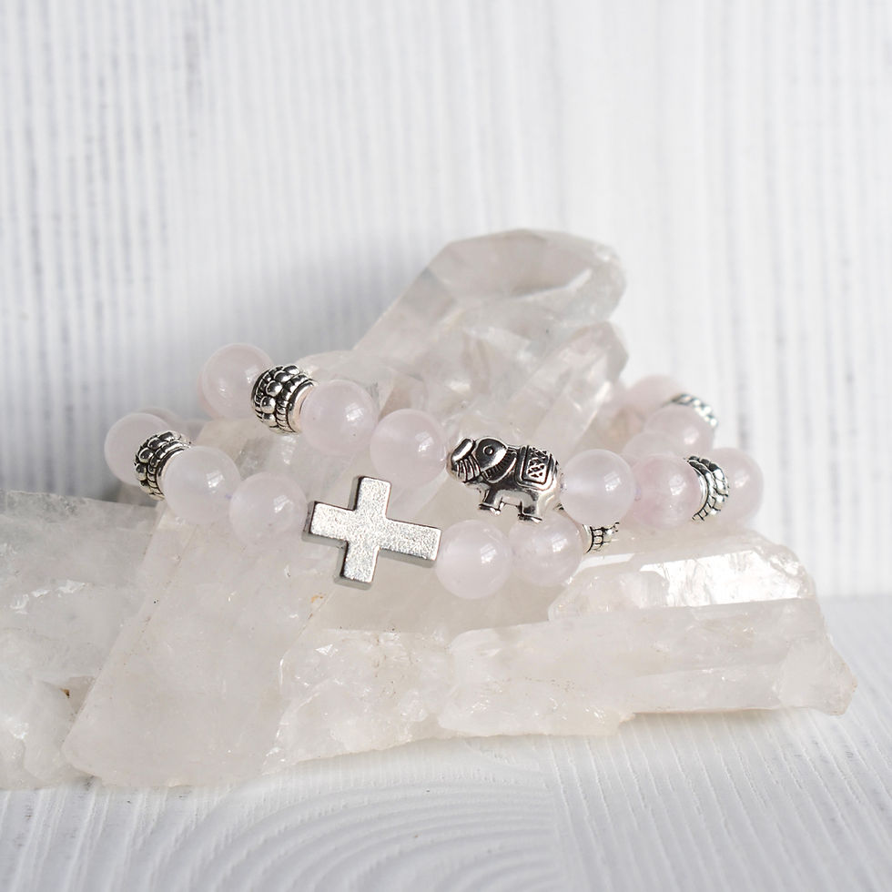 Thumbnail: Rose Quartz Lucky Elephant Bracelet