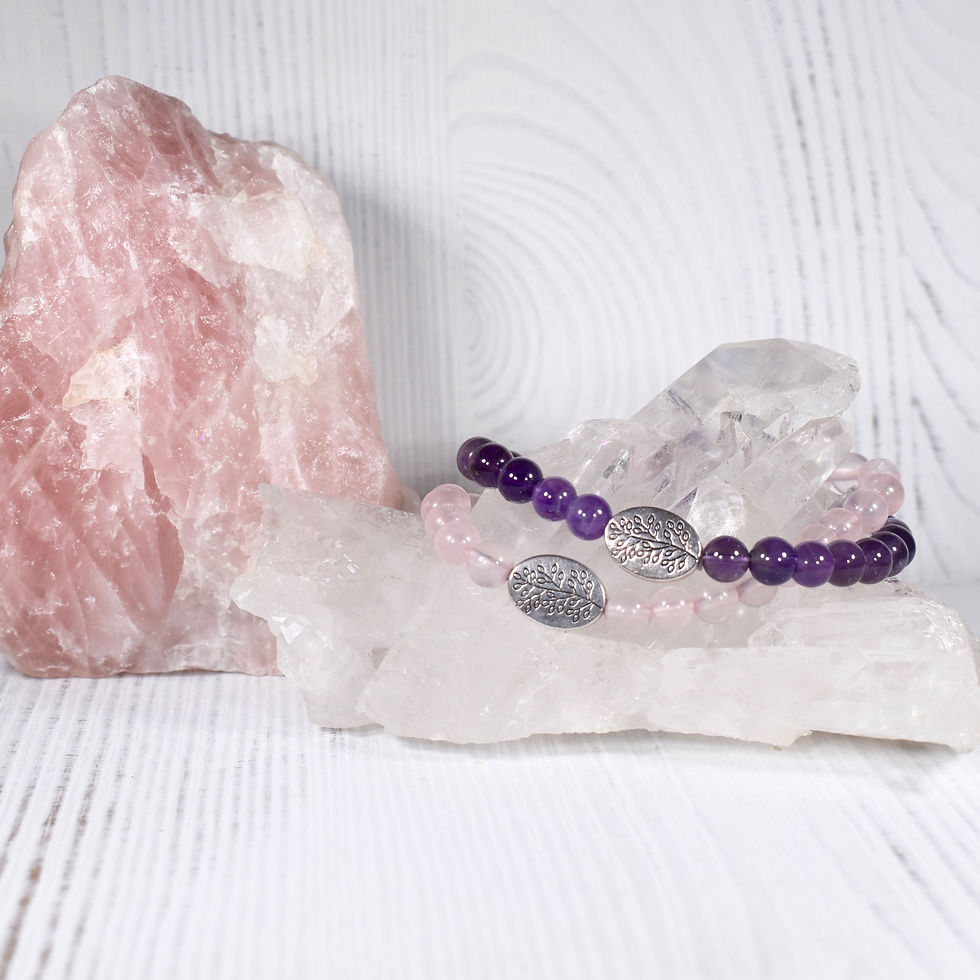 Thumbnail: Rose Quartz Olive Branch Communication Bracelet