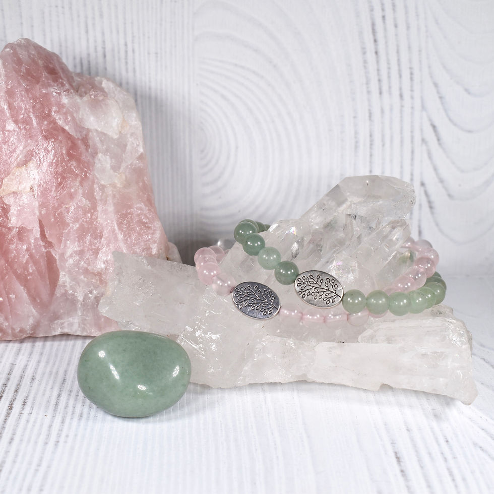 Thumbnail: Rose Quartz Olive Branch Communication Bracelet
