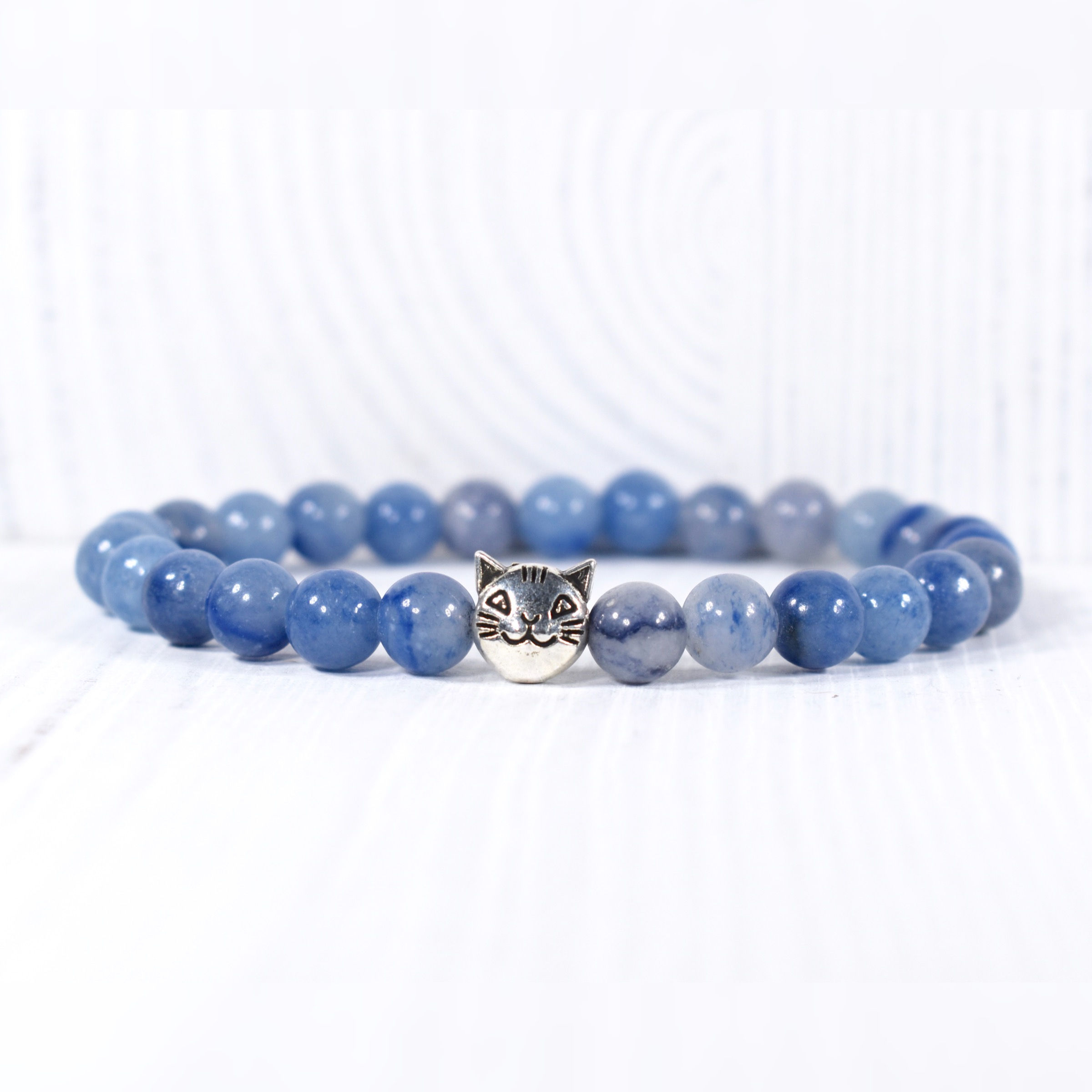 Blue Aventurine Adorable Cat Bracelet