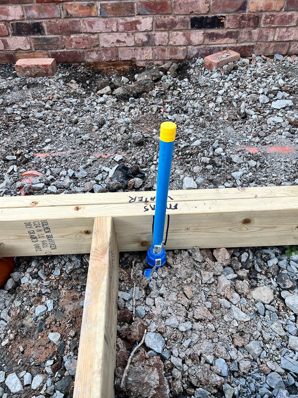 Attgills Drainage Services - Annex Drainage Northamptonshire - Blue MDPE water supply pipe