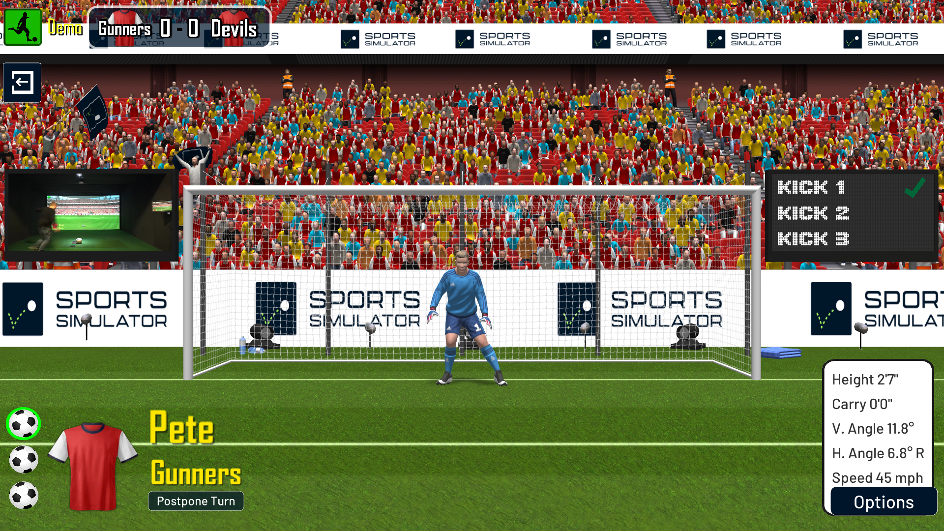 Sports Simulator Match Play Penalty