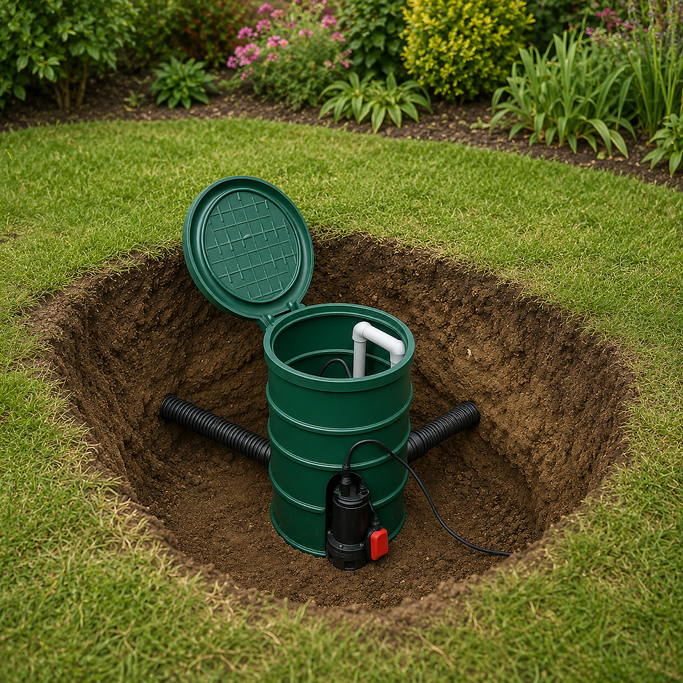 Compact domestic pumping station chamber installed underground