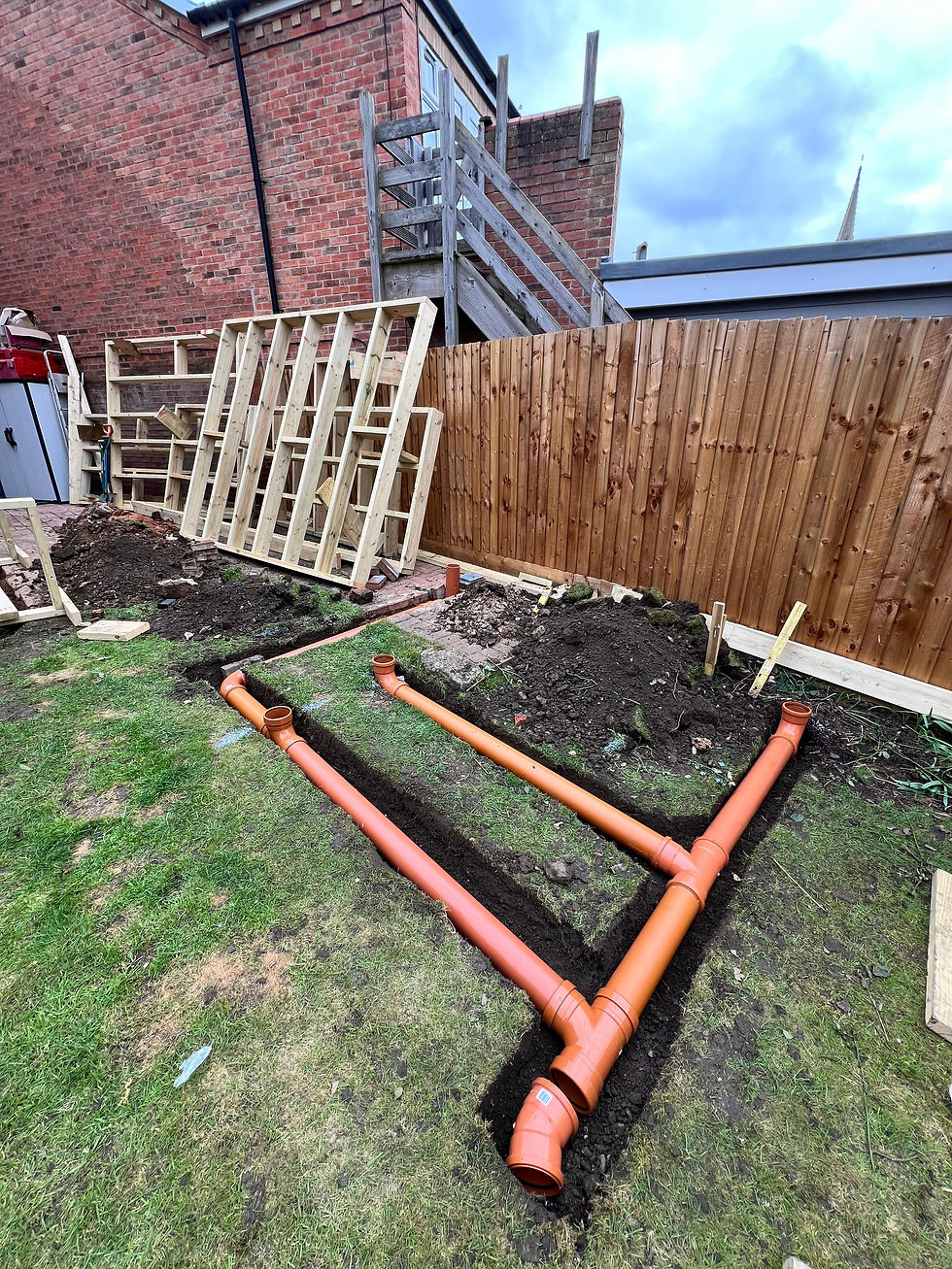 Attgills Drainage Services - Annex Drainage Northamptonshire - Y-shaped orange PVC drainage