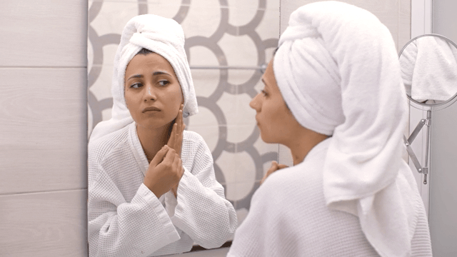 woman in mirror