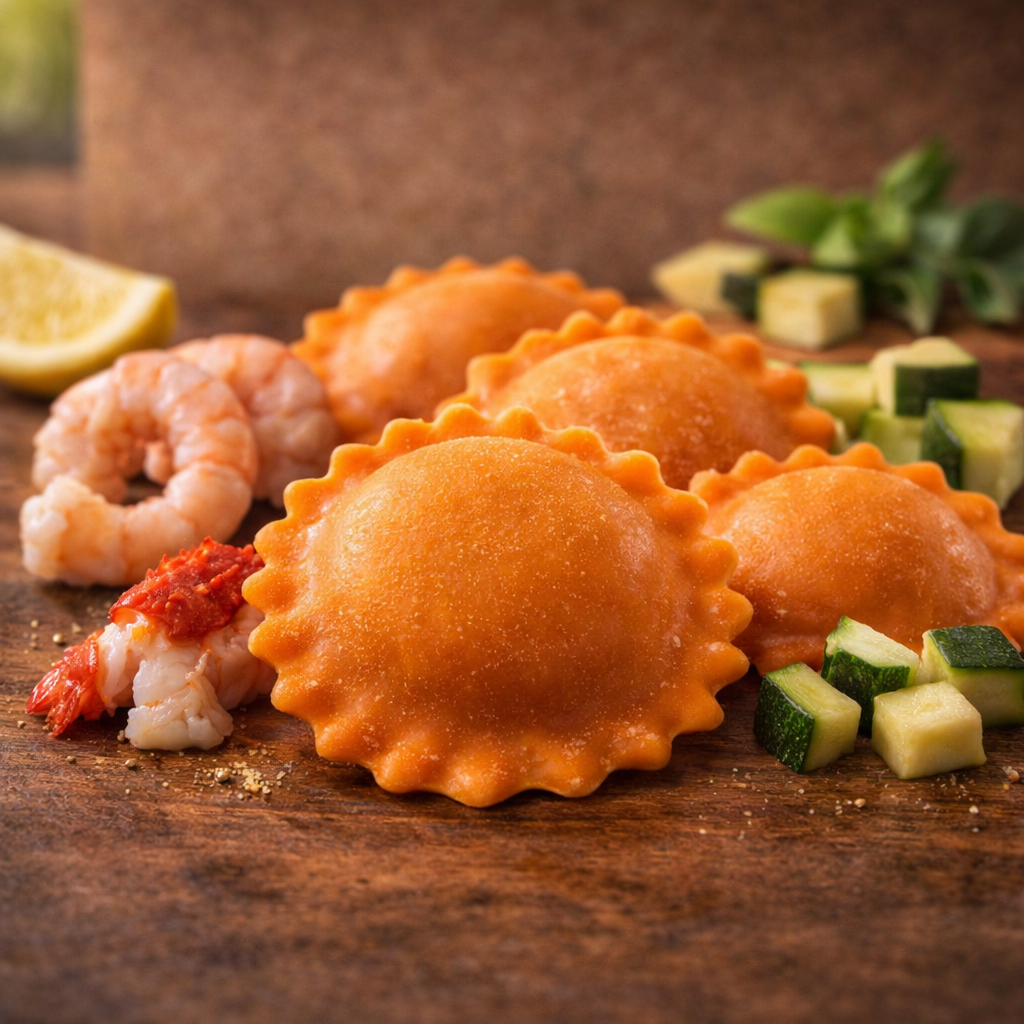 Ravioli "Riviera" mit Garnelen,Hummer & Zucchini