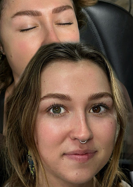 makeup (before) - after nano brows