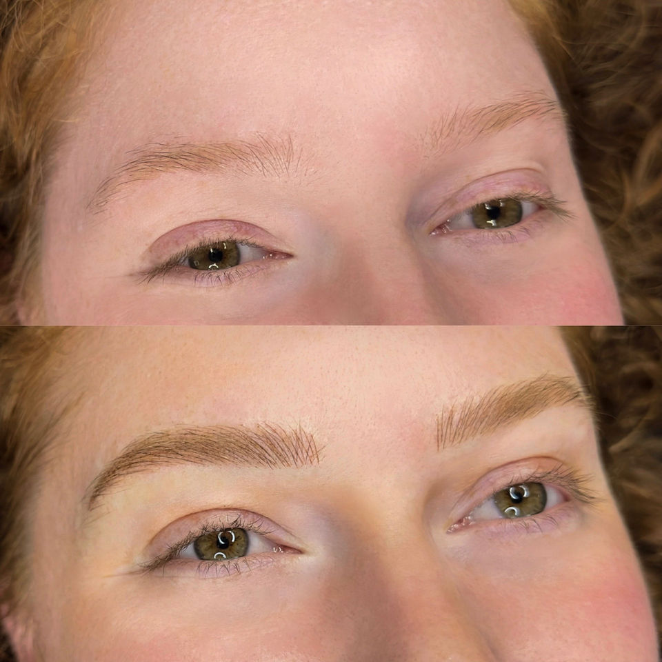 before - after combo brows