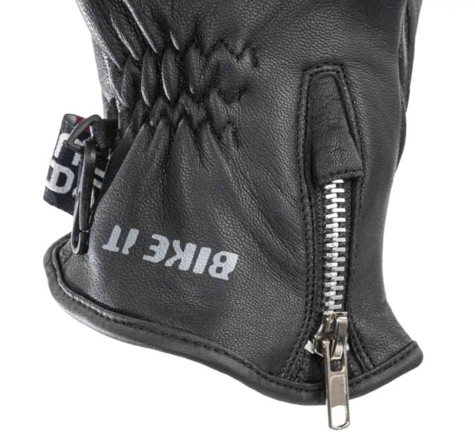 Thumbnail: Bike It 'AMP' Road Leather Motorcycle Glove (Black)