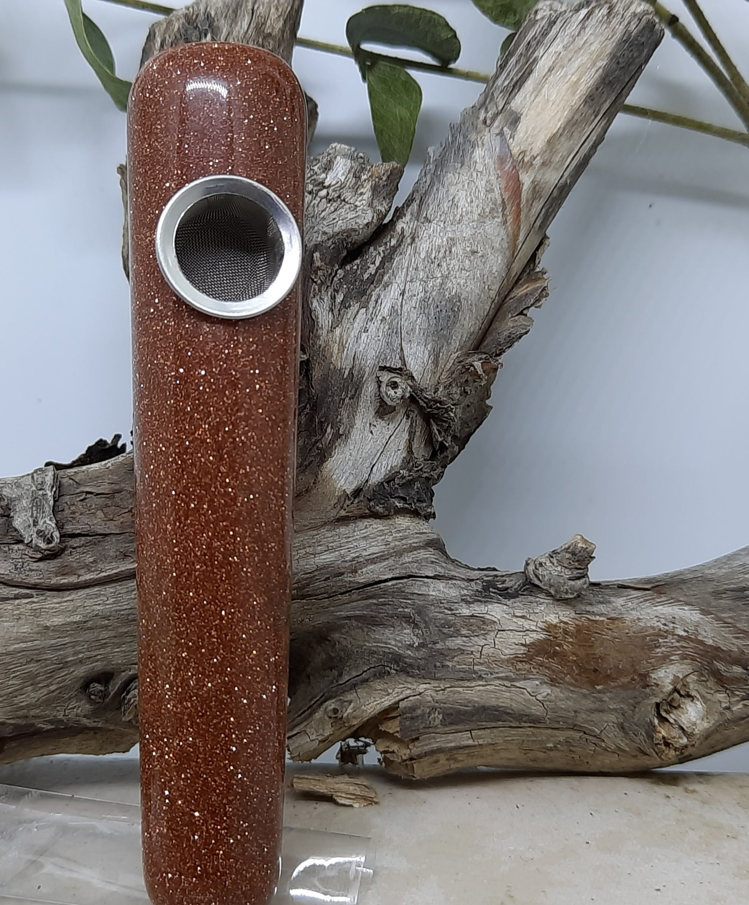 Goldstone Crystal Wand Pipe