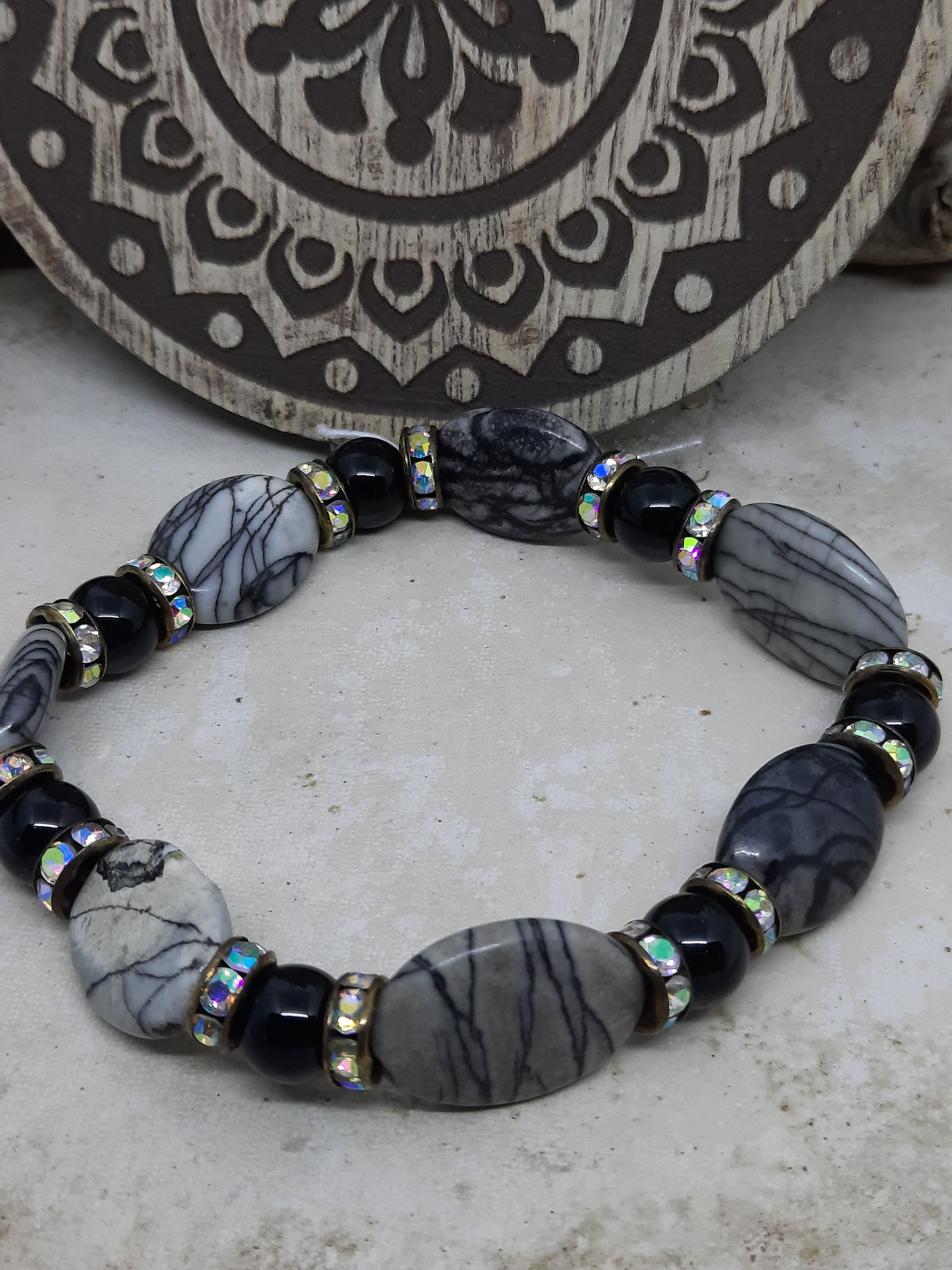 Gray Rutilated Quartz Bracelet