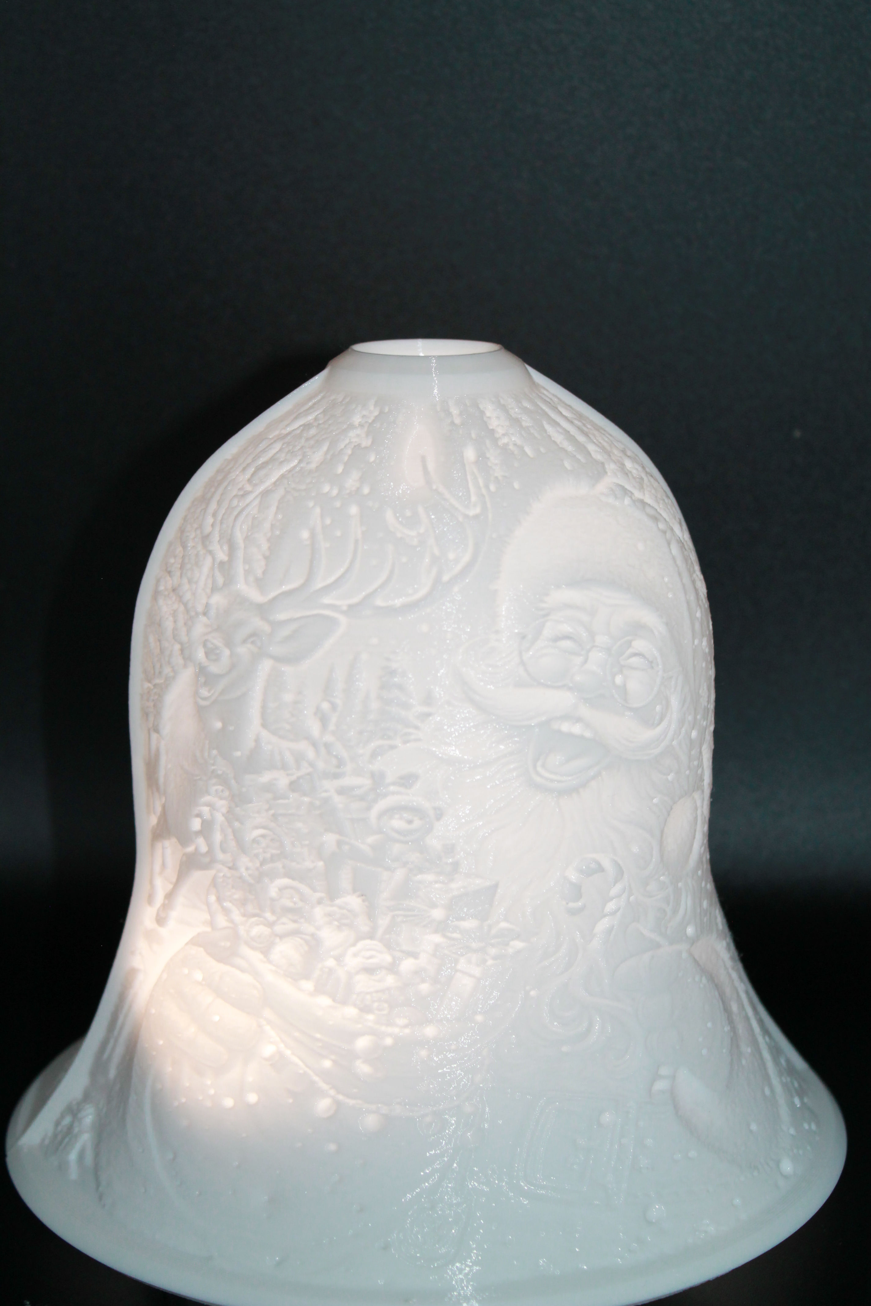Weihnachts-Lithophane Teelichthalter / Windlicht mit Weihnachtsmotiv