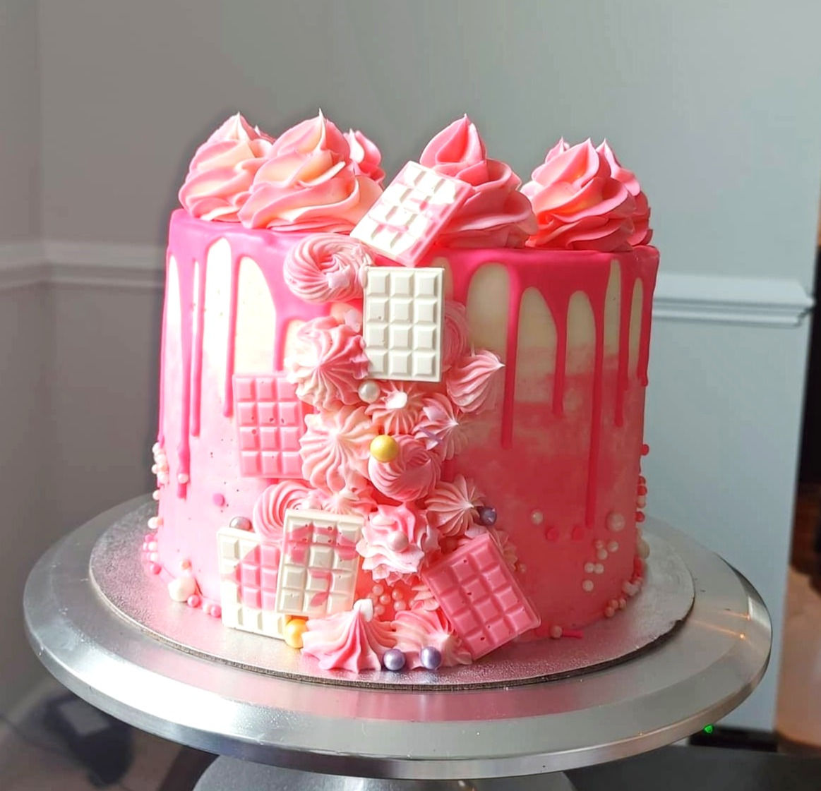 Pink Drip Cake