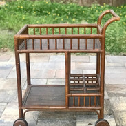 Vintage Rattan Bar Cart