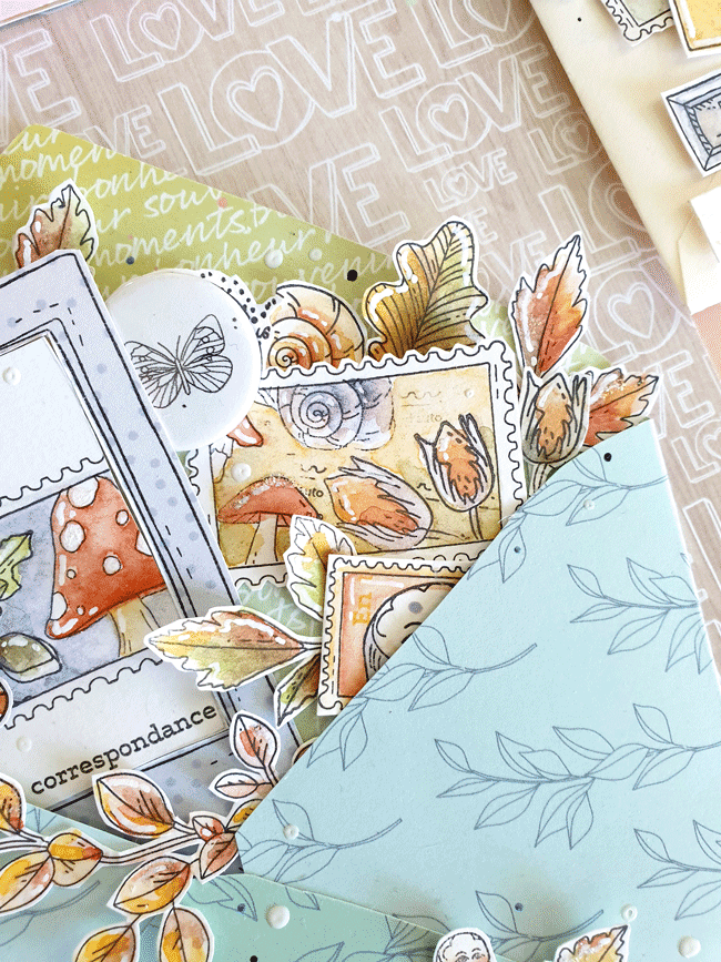 Miniature : Planche de tampons clear "Noisettes et papillon"