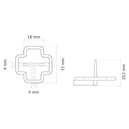 Miniature : Croisillons récupérables 4mm en T