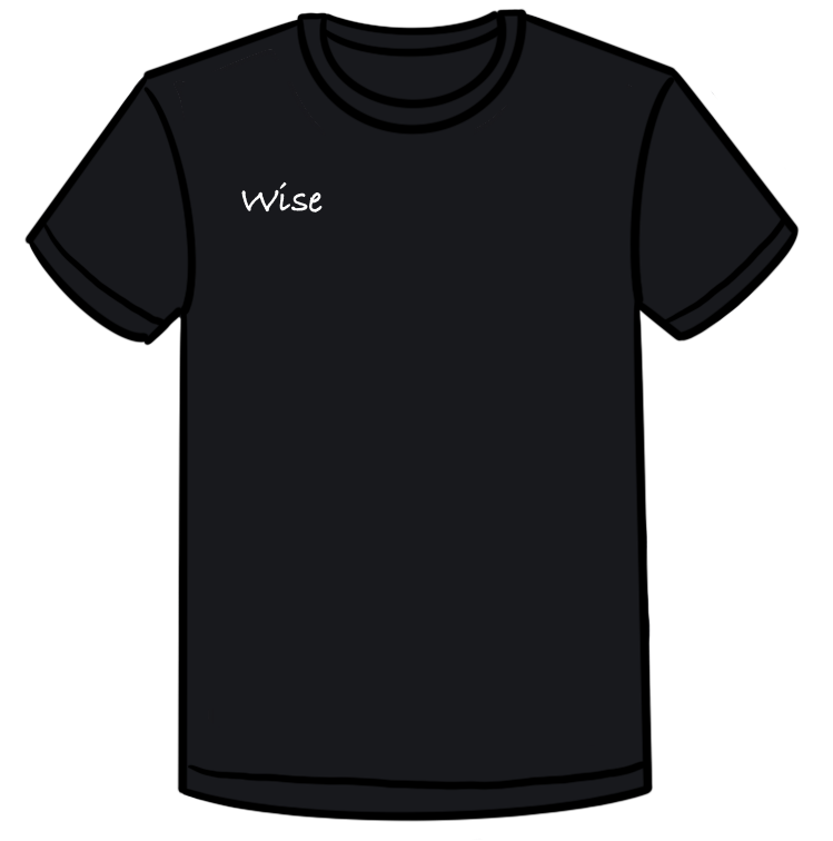 Wise Blue Shirt (White Outline) 2