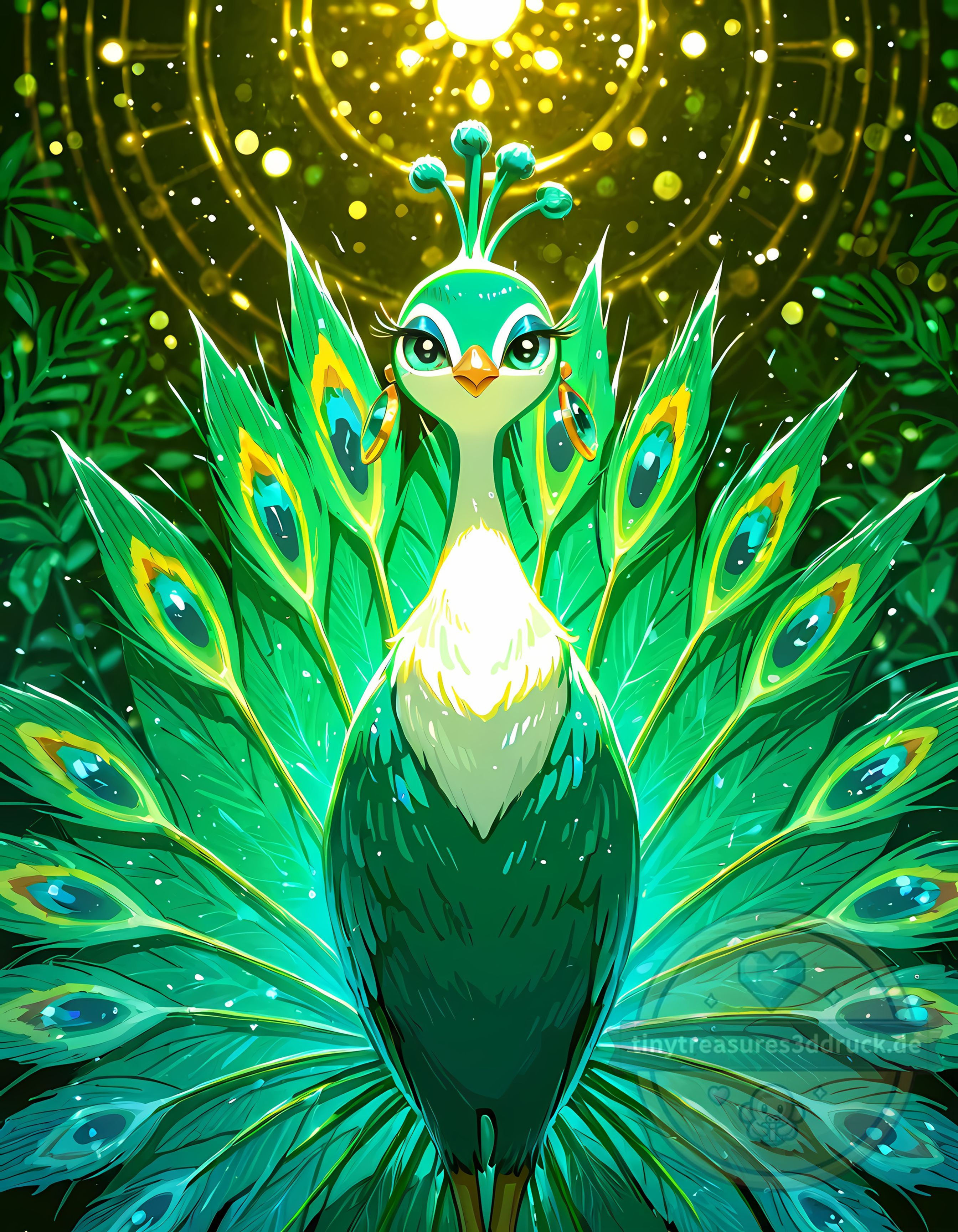 Peacock Attitude 60 x 77,5 cm - eckig