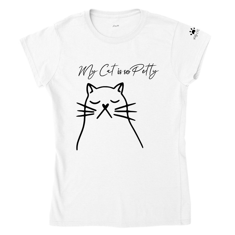 Thumbnail: Petty Cat Club Classic Womens Crewneck T-shirt